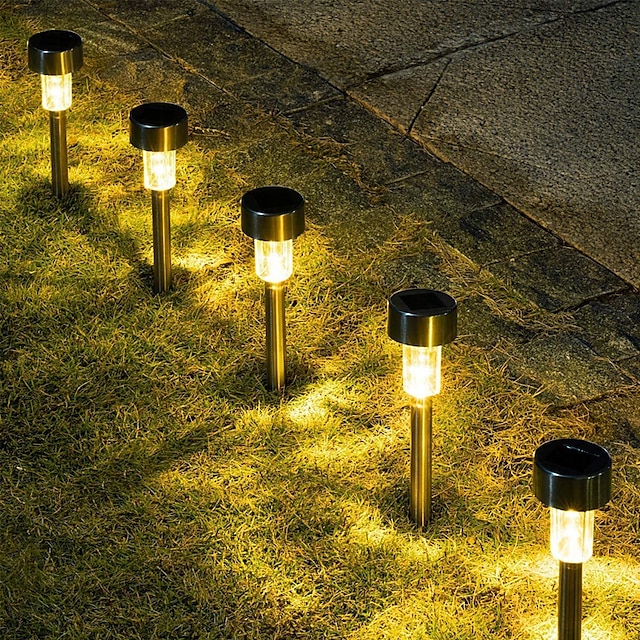  12pcs Solar Garden Lawn Lights Outdoor LED Solar Light Waterproof Patio Pathway Lighting Courtyard Landscape Decoration Lamp