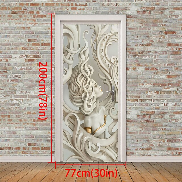 Home & Garden Home Decor | Self-adhesive Creative Sculpture Beauty Door Stickers DIY Decoration Home Waterproof Wall Stickers 2p