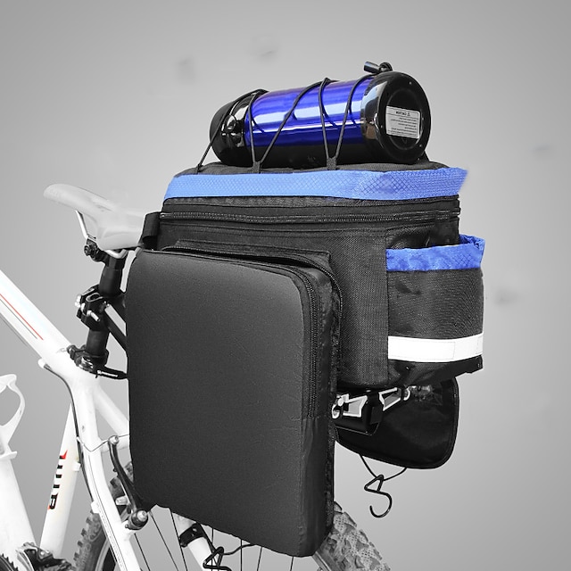 13 L Bike Trunk Bag with Rain Cover Bicycle Rack Rear Carrier Bag ...
