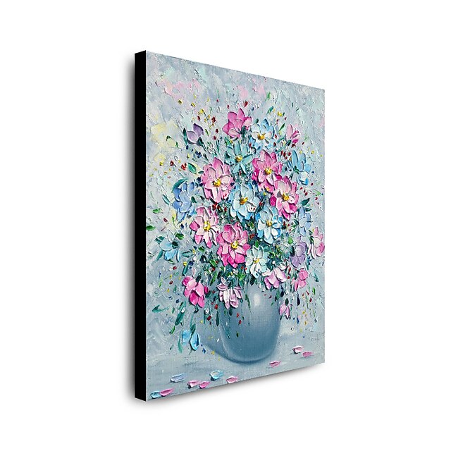 Home & Garden Wall Art | Oil Painting Hand Painted Vertical Abstract Floral / Botanical Modern Stretched Canvas - KC50716