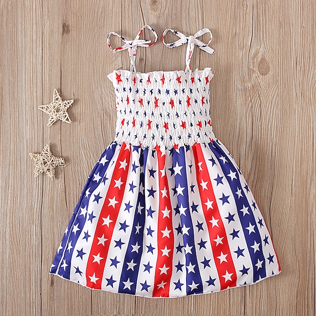 Toys & Hobbies Cosplay & Costumes | USA Flag Dress Cosplay Costume Kids Girls Cosplay Cute Party Festival / Holiday Polyester Re