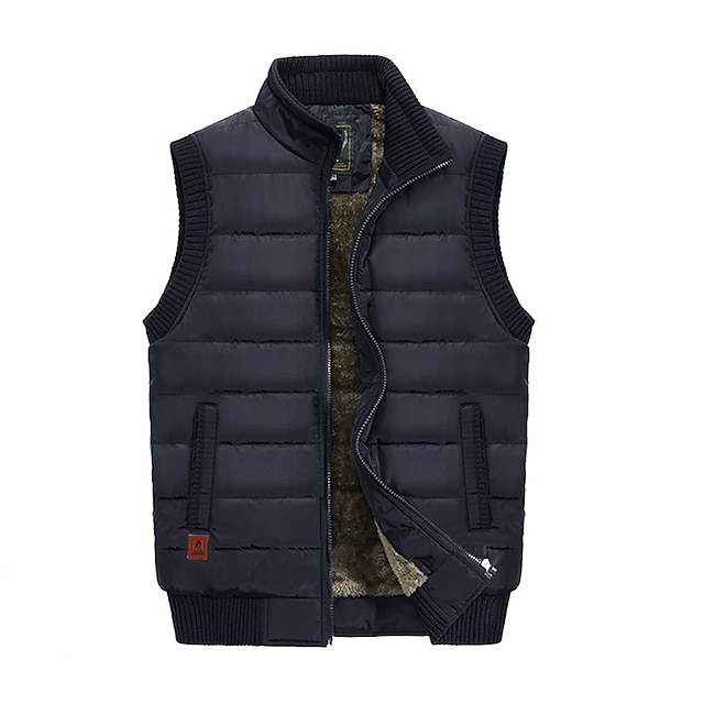 Men's Winter Coat Winter Jacket Puffer Vest Gilet Quilted Vest Cardigan ...