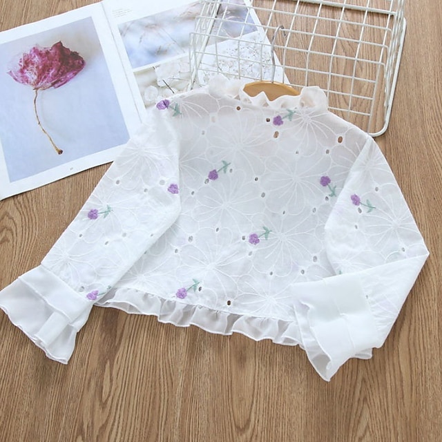 Baby & Kids Girls Clothing | Kids Girls Coat Long Sleeve Light Purple Pink Floral Lace Spring Summer Active Street 2-6 Years - U