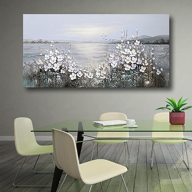  Hang-malované olejomalba Ručně malované Horizontální Abstraktní Květinový / Botanický motiv Moderní Bez vnitřní rám