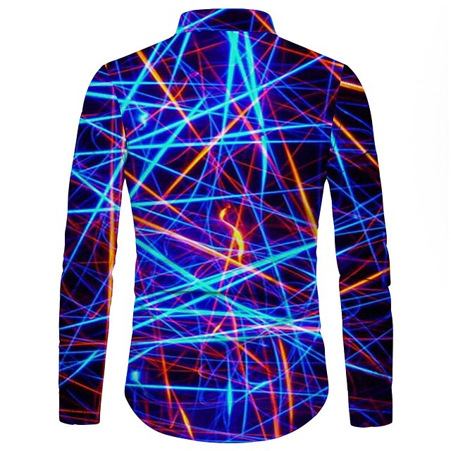 Men's Shirt Print Lattice Turndown