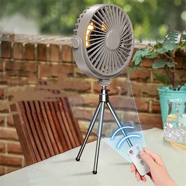  Air Cooler Mini Portable Ceiling Fan Remote Control Floor Table 360 Rotation 3-speed Wind Wireless for Camping Home Night Light