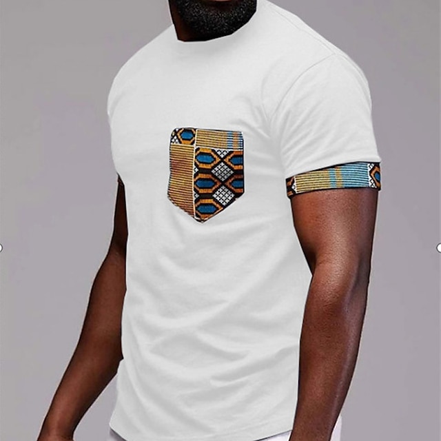 Men's T shirt Tee Tribal Crew Neck Street Casual Short Sleeve Print ...