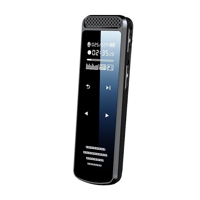  Цифровой диктофон Q55 Английский портативный Цифровой диктофон 20.32 mm Система Android Перезаряжаемый Диктофон с голосовой активацией Портативный MP3-плеер Аудиорекордер с воспроизведением для