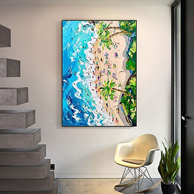 Home & Garden Wall Art | Oil Painting Hand Painted Vertical Abstract Landscape Modern Rolled Canvas (No Frame) - ZD38256