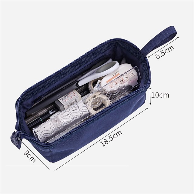 Consumer Electronics Stationery | Pencil Cases Wear-Resistant Multifunction With Zipper Canvas for School Office Student - WU399