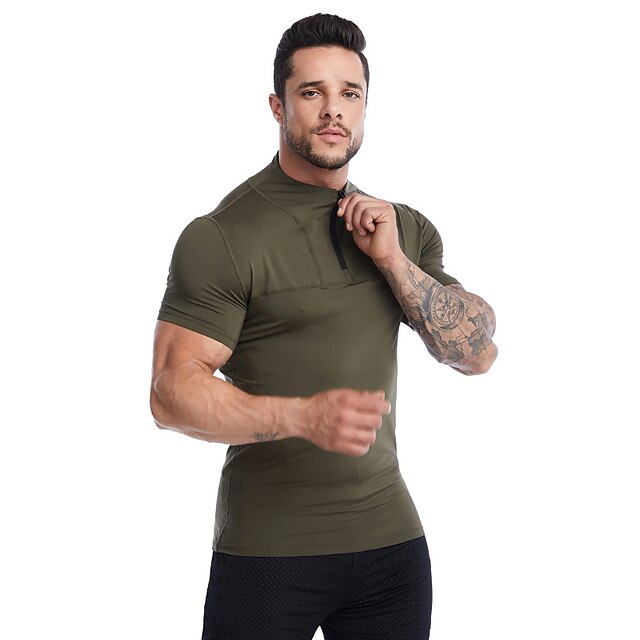 Sports & Outdoors Running, Jogging & Walking | Mens Running Shirt Tee Tshirt Top Athletic Breathable Quick Dry Moisture Wicking 