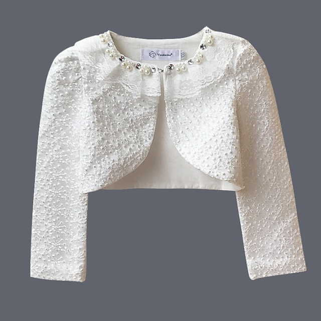 Baby & Kids Girls Clothing | Kids Girls Coat Long Sleeve White Plain Lace Spring Summer Active Street 3-12 Years - LA80979