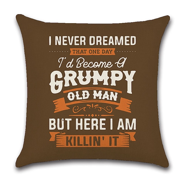 Home & Garden Home Decor | Grumpy Old Man Double Side Cushion Cover 1PC Soft Decorative Square Throw Pillow Cover Cushion Case P