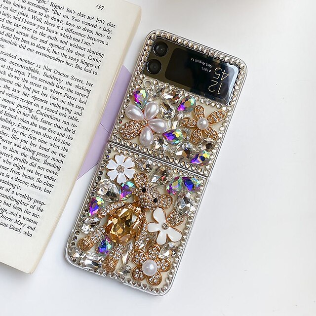 Phone Case For Samsung Galaxy Z Flip 7 Z Flip 6 Z Flip 5 Z Flip 4 Z Flip 3 Back Cover Rhinestone Dustproof Shockproof Crystal Diamond TPU2