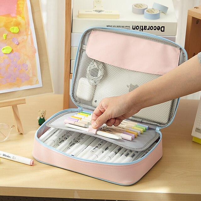 Consumer Electronics Stationery | Pencil Cases Wear-Resistant Multifunction With Zipper Canvas for School Office Student - QZ832