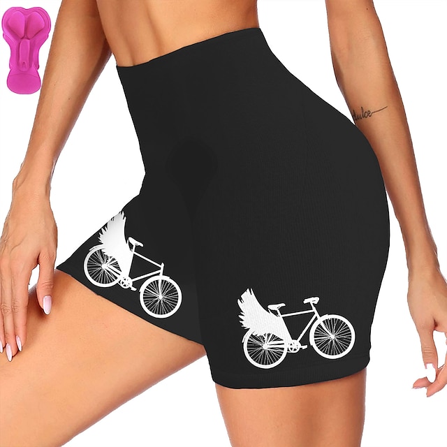  21Grams Women's Bike Shorts Cycling Shorts Bike Shorts Pants Mountain Bike MTB Road Bike Cycling Sports Graphic Patterned Green Black 3D Pad Breathable Spandex Polyester Clothing Apparel Bike Wear