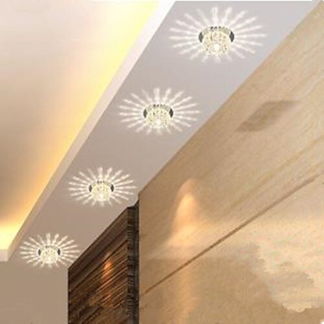  1pc 3 W Ceiling Light LED Spotlight 3 LED Beads Integrate Crystle Decorative Warm White Natural White