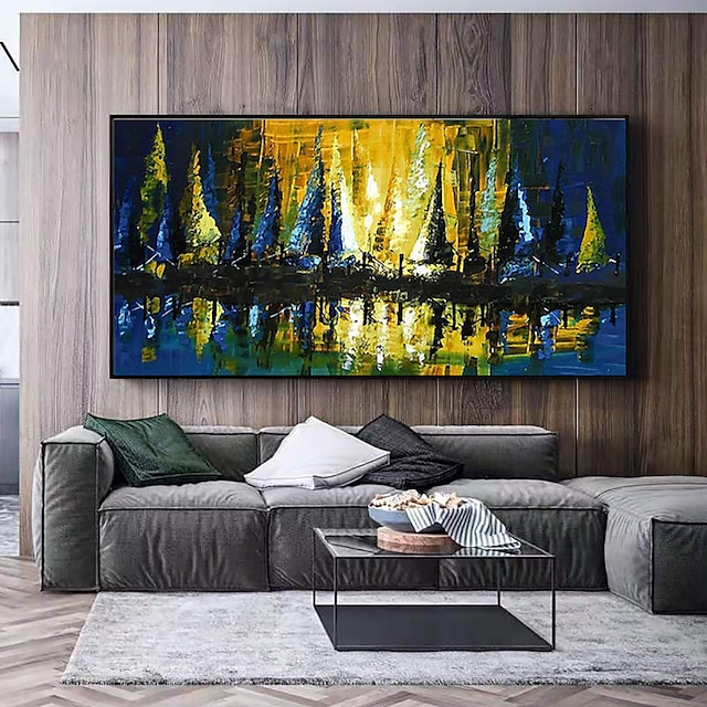 Home & Garden Wall Art | Oil Painting Hand Painted Horizontal Landscape Modern Rolled Canvas (No Frame) - KV29296