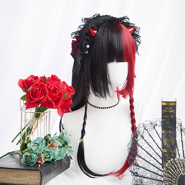 Toys & Hobbies Cosplay & Costumes | Black / Red Lolita Lolita Wig 60 inch Cosplay Wigs Other Wig Halloween Wigs - EL80236