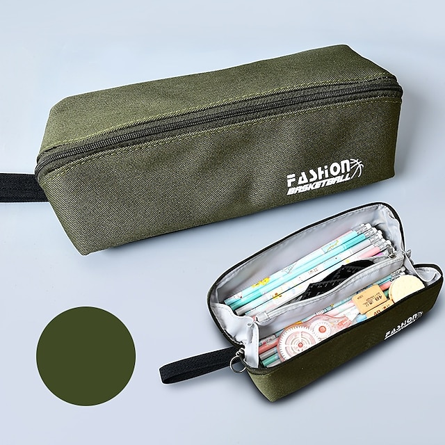 Consumer Electronics Stationery | Pencil Case Pen Pouch Marker Bag Wear-Resistant Lightweight With Zipper Canvas for School Offi