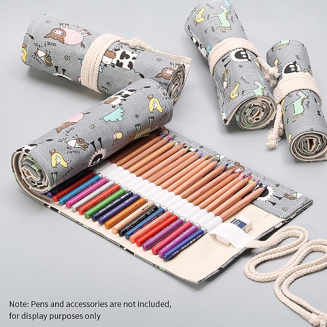 Consumer Electronics Stationery | Pencil Case Pen Pouch Marker Bag Multifunction Canvas for School Student Kids - UJ13768