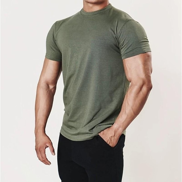 Sports & Outdoors Running, Jogging & Walking | korean version fitness short-sleeved mens tight elastic sports t-shirt summer equ