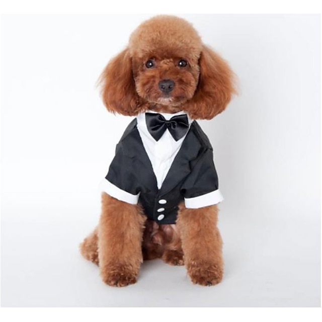  Dog Costume Coat Outfits British Wedding Outdoor Winter Dog Clothes Puppy Clothes Dog Outfits Black Costume for Girl and Boy Dog Cotton S M L XL XXL