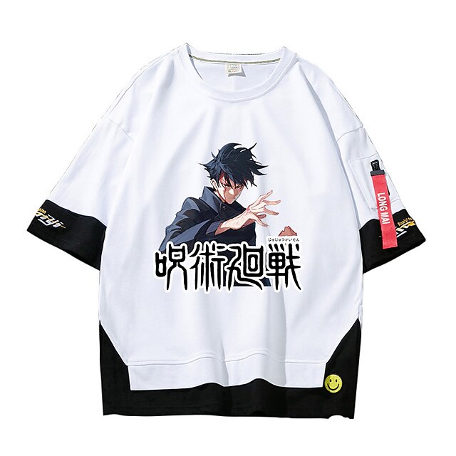 Toys & Hobbies Cosplay & Costumes | Inspired by Jujutsu Kaisen Fushiguro Megumi T-shirt Cartoon 100% Polyester Anime Fake two pi