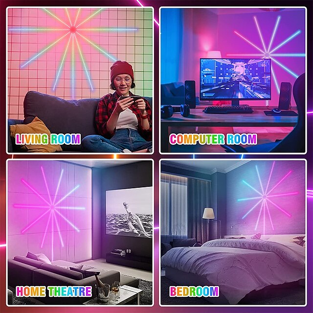Starburst Fireworks LED Strip Lights Music Sync Dream Color Changing