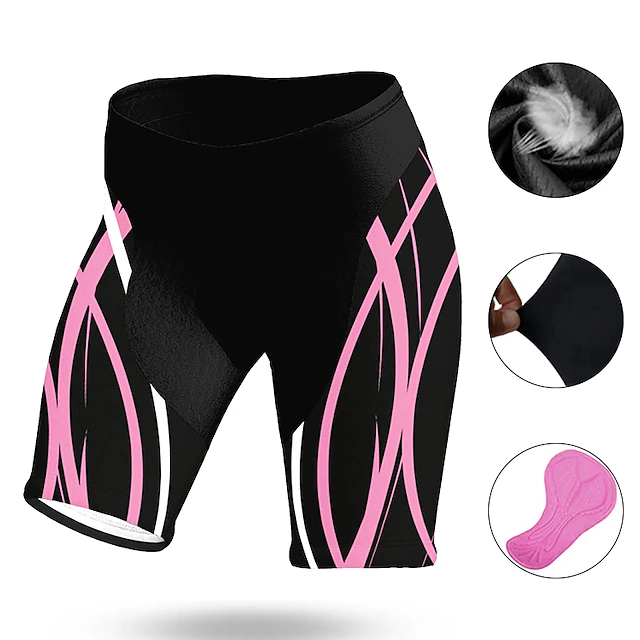 Women's Stripes Cycling Road Shorts Cycling Shorts Bike Shorts Bike Padded Shorts / Chamois Mountain Bike MTB Road Bike Cycling Sports 3D Pad Cycling Quick Dry Moisture Wicking Yellow Pink Spandex 21