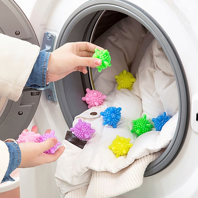  5 stykker genanvendelig anti-optræk fnug hårfang solid skrubbe vaskekugle vaskekugler til vaskemaskine