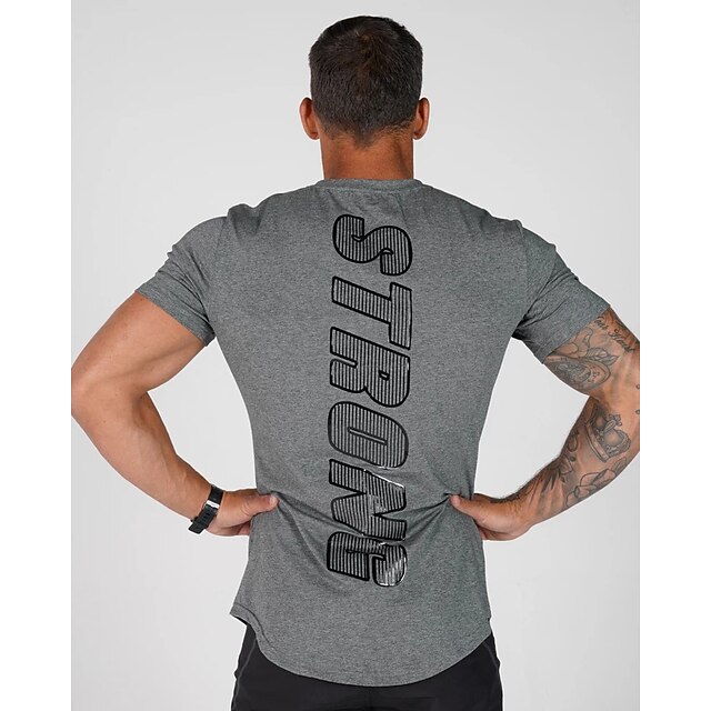 Sports & Outdoors Running, Jogging & Walking | Mens Running Shirt Tee Tshirt Top Athletic Athleisure Summer Spandex Breathable Q