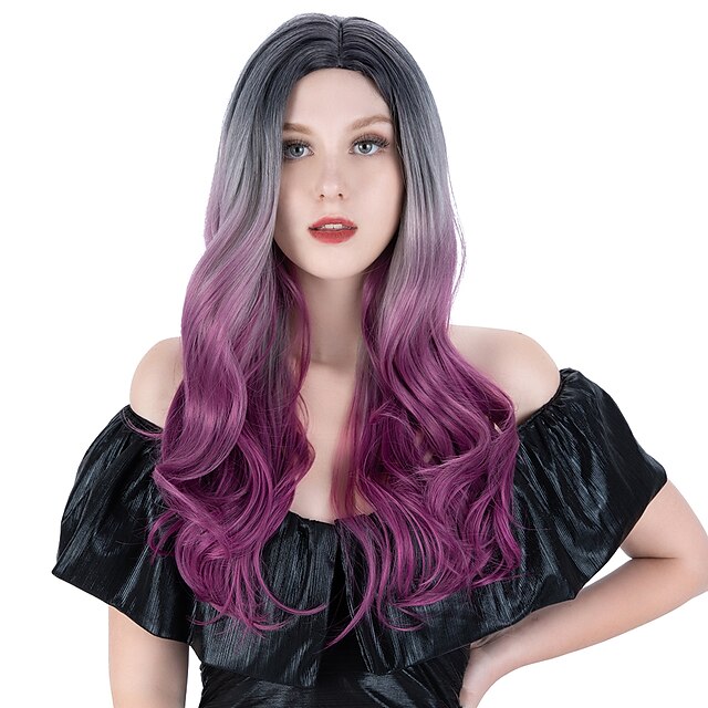 Beauty & Hair Wigs & Hair Pieces | Noble Hair Synthetic Wig Body Wave Wavy Middle Part Deep Parting Wig Long 18 inch 10 inch Pin