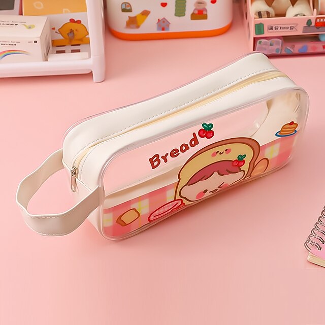 Consumer Electronics Stationery | Pencil Case Pen Pouch Marker Bag Waterproof Cartoon Transparent PVC for School Student Kids - 