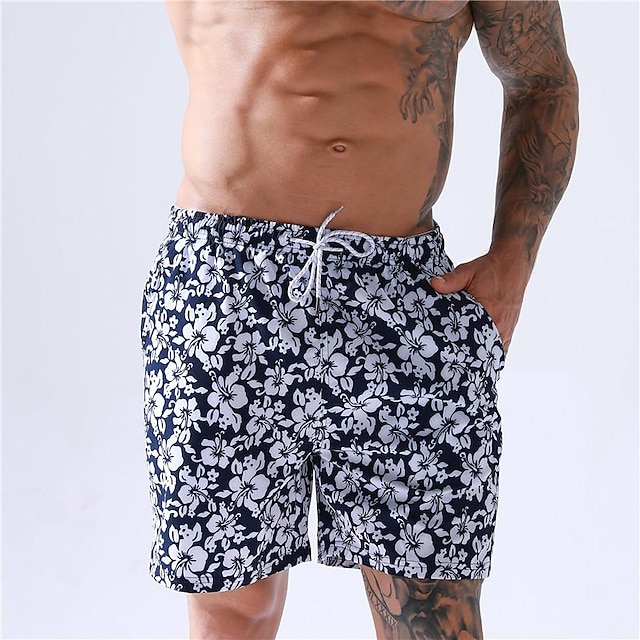  Homme Short de bain Short de Bain Natation Séchage rapide Poids Léger Short de bain Maillot de bain Avec poches Doublure en maille Cordon Natation Surf Plage Sports nautiques Imprimé Eté