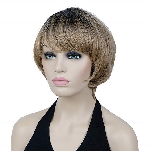 Beauty & Hair Wigs & Hair Pieces | Straight Short Bob Hair Ombre Hair Cute Central Heat Resistant Synthetic Wigs - AI24575