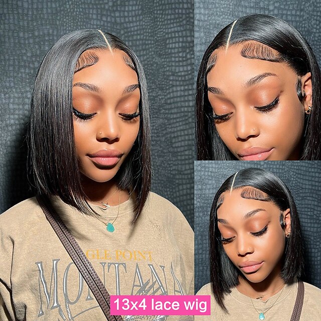 Beauty & Hair Wigs & Hair Pieces | Short Bob Brazilian 13x4 Lace Front Wig Human Hair For Black Women 8-16 Inch Transparent Bob 