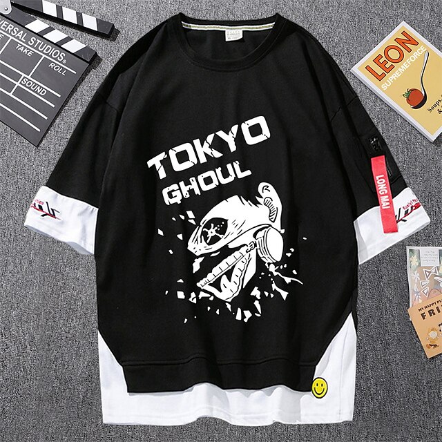 Toys & Hobbies Cosplay & Costumes | Inspired by Genshin Impact Kaneki Ken T-shirt Cartoon 100% Polyester Anime Harajuku Graphic 