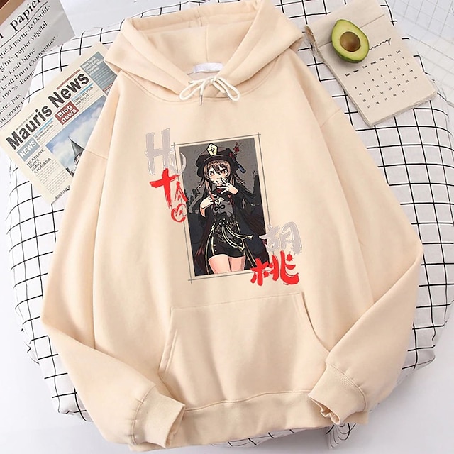 Toys & Hobbies Cosplay & Costumes | Inspired by Genshin Impact Hutao Hoodie Anime 100% Polyester Anime Harajuku Graphic Kawaii H