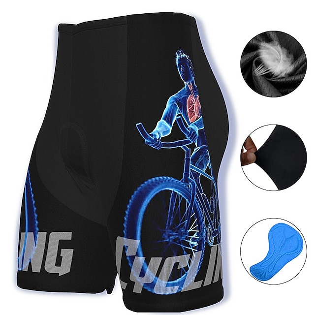  21Grams Men's Bike Shorts Cycling Padded Shorts Bike Shorts Padded Shorts / Chamois Mountain Bike MTB Road Bike Cycling Sports Graphic 3D Pad Cycling Breathable Quick Dry Green White Polyester Spandex
