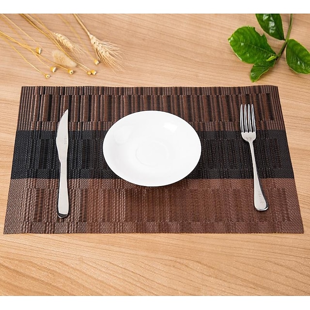 Home & Garden Home Textiles | Placemats Placemat PVC Table Mats Heat Resistant Waterproof Washable Outdoor Placemats for Kitchen