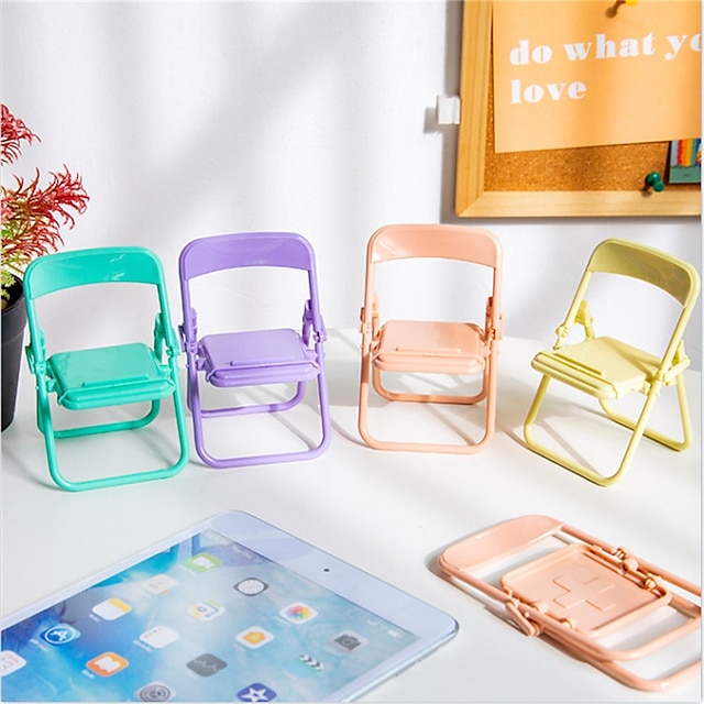 Phones & Accessories Phone Mounts & Holders | Portable Mini Mobile Phone Stand Desktop Chair Stand 4 Color Adjustable Macaron Co