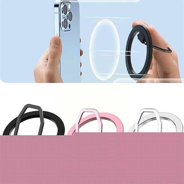 Phones & Accessories Phone Mounts & Holders | Magnetic Metal Phone Grip Ring Stand For 13 12 12pro Aluminum Alloy Ring Buckle Mo