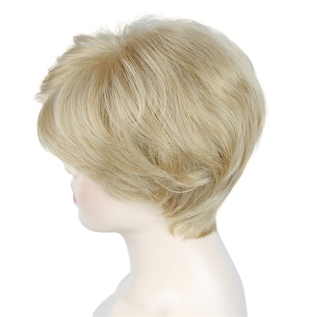 Beauty & Hair Wigs & Hair Pieces | Short Layered Wigs Pixie Cut Hair 6 Inches Natural Straight Synthetic Hair Full Wig for Daily