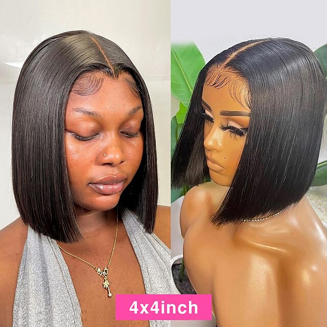 Beauty & Hair Wigs & Hair Pieces | Short Bob Brazilian 13x4 Lace Front Wig Human Hair For Black Women 8-16 Inch Transparent Bob 