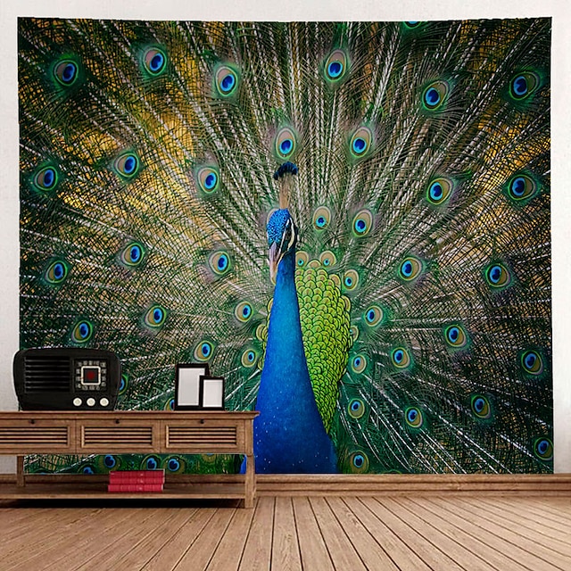 Peacock Wall Tapestry Art Decor Blanket Curtain Hanging Home Bedroom Living Room Decoration Polyester 16