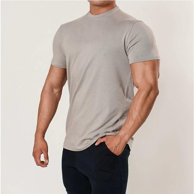 Sports & Outdoors Running, Jogging & Walking | korean version fitness short-sleeved mens tight elastic sports t-shirt summer equ