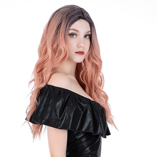 Beauty & Hair Wigs & Hair Pieces | Noble Hair Synthetic Wig Body Wave Wavy Middle Part Deep Parting Wig Long 18 inch 10 inch Pin