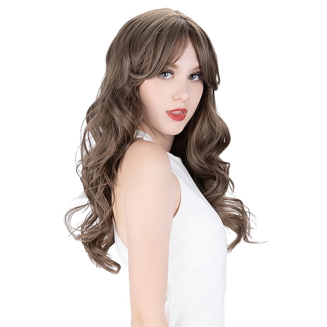 Beauty & Hair Wigs & Hair Pieces | Noble Hair Synthetic Wig Body Wave Wavy Middle Part Deep Parting Wig Long 18 inch 10 inch Pin