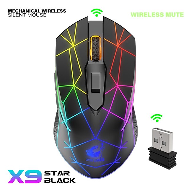 USB Wireless Mouse 2.4G+Bluetooth 5.0 Receiver Latest Super Slim Mouse Gaming for Notebook Laptop for Game
